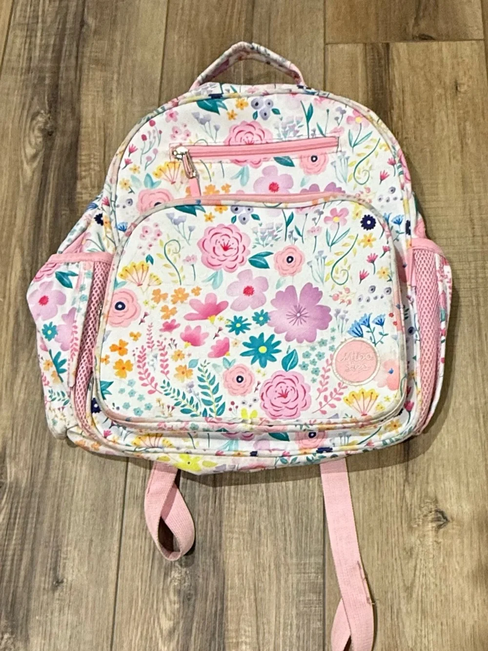 Mibasies Girls Floral Backpack Preschool Kindergarten School Book Bag Pink